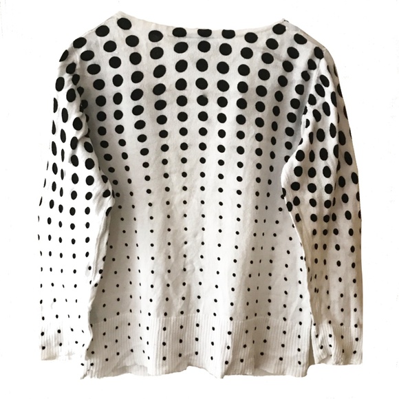 NWOT AB Studio 100% Cotton Knit Polka Dot Sweater Size L - Picture 2 of 5
